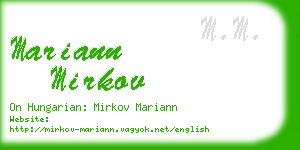mariann mirkov business card